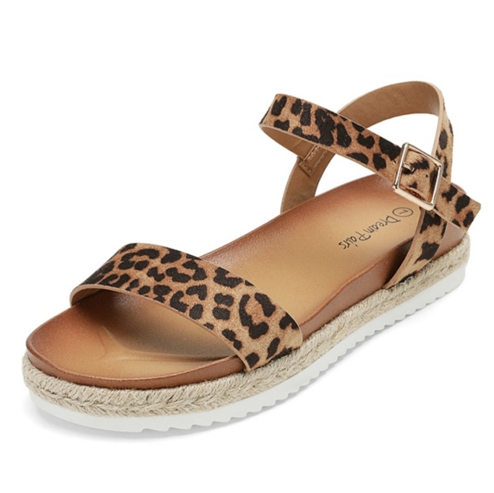 Dream Pairs NWOT Leopard Suede Print Espadrille Platform Sandals Size 7